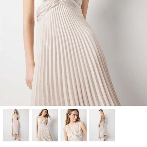 WHBM $220 Satin Pleated Midi Dress - Picture 10 of 11